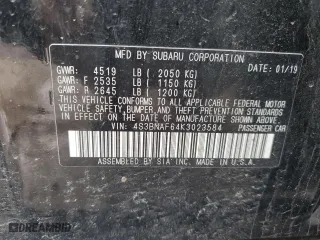 2019 Subaru Legacy Premium with VIN 4S3BNAF64K3023584, listed as a Copart auction lot 52633785 with 98,313 mi miles and Salvage Title. Bid and sale history available at carsss.com. Image 12.