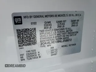 2022 GMC Terrain Denali with VIN 3GKALXEV8NL258872, listed as a Copart auction lot 44322235 with 13,411 mi miles and Salvage title. Bid and sale history available at DreamBid. Image 13.