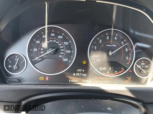 2017 BMW 4 Series 430i with VIN WBA4F7C51HG437778, listed as a Copart auction lot 48673745 with 110,531 mi miles and Salvage Title. Bid and sale history available at carsss.com. Image 9.