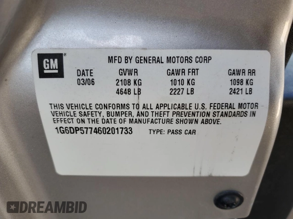 2006 Cadillac CTS with VIN 1G6DP577460201733, listed as a Copart auction lot 55899115 with 115,699 mi miles and Clean Title. Bid and sale history available at carsss.com. Image 12.