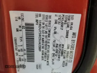 2005 Ford Explorer Limited с VIN 1FMDU75W25UA32889, выставлен на аукционе Copart как лот 51746005 с пробегом Не указан миль и Списание • Salvage title. История ставок и продаж доступна на DreamBid. Изображение 13.