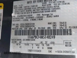 2021 Ford Mustang GT z VIN 1FA6P8CF4M5148249, wystawiony jako IAAI lot #41949502 z przebiegiem 20 993 mil mil oraz . Historia ofert i sprzedaży dostępna na DreamBid. Obrazek 9.