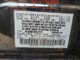 2024 Nissan Sentra SV z VIN 3N1AB8CV4RY247273, wystawiony jako Copart lot #56748845 z przebiegiem 33 788 mil mil oraz Szkoda całkowita • Salvage title. Historia ofert i sprzedaży dostępna na DreamBid. Obrazek 12.