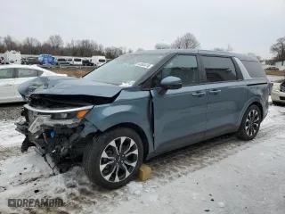 2023 Kia Carnival EX with VIN KNDNC5H35P6299999, listed as a Copart auction lot 44584415 with 21,509 mi miles and Salvage Title. Bid and sale history available at carsss.com. Image 1.