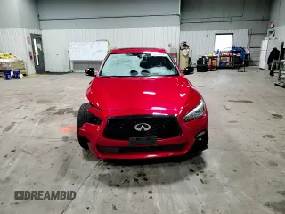 2021 Infiniti Q50 Red Sport 400 with VIN JN1FV7DR0MM880308, listed as a Copart auction lot 86103434 with 27,845 mi miles and Salvage Title. Bid and sale history available at DreamBid. Image 11.