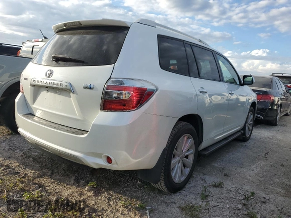 2008 Toyota Highlander Hybrid Limited with VIN JTEEW44A382019183, listed as a Copart auction lot 76129494 with 0 mi miles and Salvage Title. Bid and sale history available at carsss.com. Image 3.