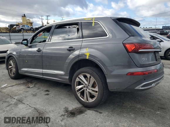 2021 Audi Q7 Premium Plus with VIN WA1LJAF78MD016265, listed as a Copart auction lot 47892535 with Not provided miles and Salvage title. Bid and sale history available at DreamBid. Image 2.