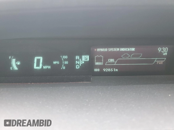 2013 Toyota Prius One with VIN JTDKN3DU6D5645866, listed as a Copart auction lot 54326485 with 92,851 mi miles and Salvage Title. Bid and sale history available at DreamBid. Image 9.