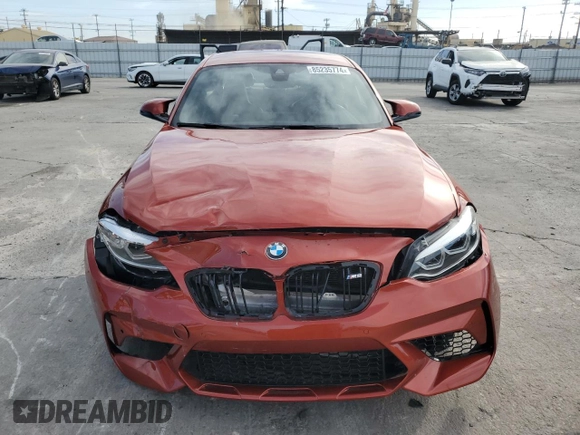 2019 BMW M2 Competition with VIN WBS2U7C55KVJ07833, listed as a Copart auction lot 85235774 with 18,959 mi miles and Salvage Title. Bid and sale history available at carsss.com. Image 5.