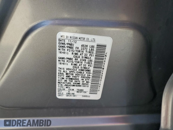 2013 Nissan Rogue S with VIN JN8AS5MV9DW618619, listed as a Copart auction lot 78458674 with 122,136 mi miles and Non Repairable. Bid and sale history available at DreamBid. Image 13.