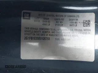 2014 Chevrolet Camaro LT z VIN 2G1FB1E35E9126793, wystawiony jako IAAI lot #41959896 z przebiegiem Nie podano mil oraz . Historia ofert i sprzedaży dostępna na DreamBid. Obrazek 9.