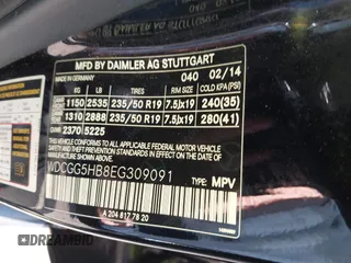2014 Mercedes-Benz GLK 350 with VIN WDCGG5HB8EG309091, listed as a IAAI auction lot 41837216 with 174,927 mi miles and . Bid and sale history available at carsss.com. Image 9.