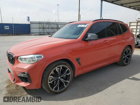 2020 BMW X3 M Competition with VIN 5YMTS0C07LLT11082, listed as a Copart auction lot 50587255 with 64,948 mi miles and Salvage Title. Bid and sale history available at carsss.com. Image 1.