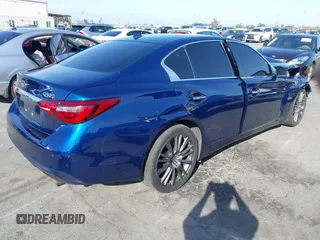 2020 Infiniti Q50 Red Sport 400 with VIN JN1FV7AP5LM630239, listed as a IAAI auction lot 41844794 with 59,042 mi miles and . Bid and sale history available at DreamBid. Image 4.