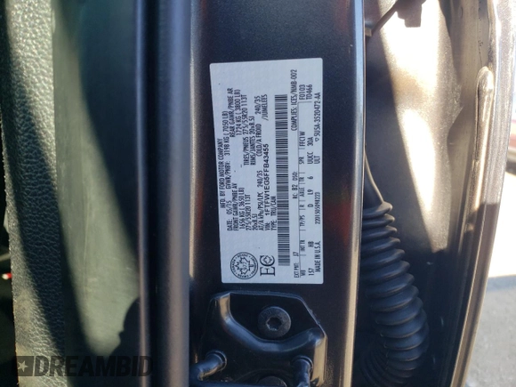 2015 Ford F-150 XLT with VIN 1FTFW1EG5FFB43455, listed as a Copart auction lot 46404195 with 298,332 mi miles and Salvage Title. Bid and sale history available at carsss.com. Image 12.
