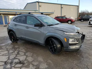 2021 Hyundai Kona Night Edition with VIN KM8K6CA52MU699063, listed as a Copart auction lot 45216775 with 58,340 mi miles and Salvage Title. Bid and sale history available at DreamBid. Image 4.