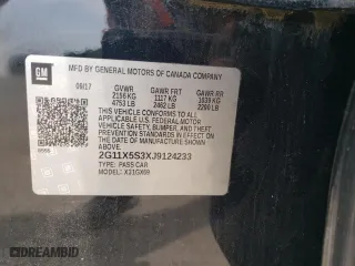 2018 Chevrolet Impala LS with VIN 2G11X5S3XJ9124233, listed as a Copart auction lot 65472374 with 123,977 mi miles and Salvage Title. Bid and sale history available at carsss.com. Image 15.