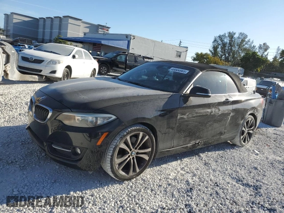 2016 BMW 2 Series 228i with VIN WBA1K9C59GV321555, listed as a Copart auction lot 49504985 with 124,471 mi miles and Salvage Title. Bid and sale history available at carsss.com. Image 1.