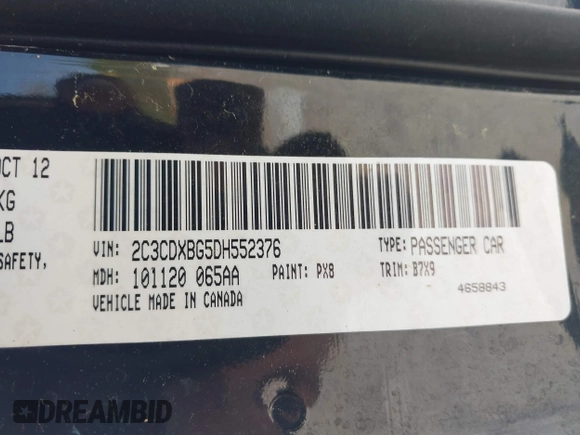2013 Dodge Charger SE with VIN 2C3CDXBG5DH552376, listed as a IAAI auction lot 42039712 with 233,711 mi miles and . Bid and sale history available at DreamBid. Image 9.