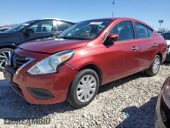2018 Nissan Versa Sedan SV with VIN 3N1CN7AP7JK442869, listed as a Copart auction lot 47248545 with 145,686 mi miles and Salvage Title. Bid and sale history available at carsss.com. Image 1.