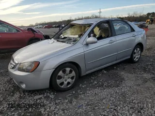 2006 Kia Spectra EX with VIN KNAFE121865325902, listed as a Copart auction lot 89374945 with 171,429 mi miles and Salvage Title. Bid and sale history available at carsss.com. Image 1.