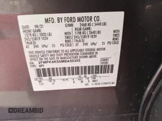 2021 Ford Edge Titanium with VIN 2FMPK4K95MBA50355, listed as a IAAI auction lot 42821253 with 109,191 mi miles and . Bid and sale history available at DreamBid. Image 17.
