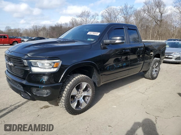 2019 Ram 1500 Laramie with VIN 1C6SRFDT3KN602992, listed as a Copart auction lot 44276045 with 79,272 mi miles and Salvage Title. Bid and sale history available at carsss.com. Image 1.