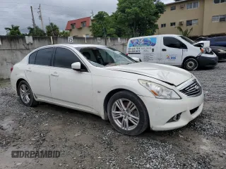 2015 Infiniti Q40 with VIN JN1CV6AP9FM502748, listed as a Copart auction lot 74823204 with 181,577 mi miles and Salvage Title. Bid and sale history available at carsss.com. Image 4.
