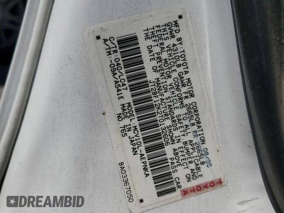 1996 Toyota Camry LE z VIN JT2BF12K2T0132606, wystawiony jako Copart lot #55530625 z przebiegiem 275 455 mil mil oraz Szkoda całkowita • Salvage title. Historia ofert i sprzedaży dostępna na DreamBid. Obrazek 12.