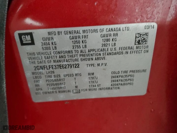 2014 Chevrolet Equinox LT with VIN 2GNFLFE37E6279122, listed as a Copart auction lot 89268565 with 139,194 mi miles and Salvage Title. Bid and sale history available at carsss.com. Image 13.