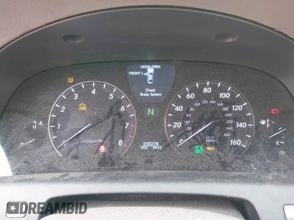 2010 Lexus LS 460 with VIN JTHBL5EF0A5091980, listed as a IAAI auction lot 41598197 with 230,278 mi miles. Bid and sale history available at carsss.com. Image 7.