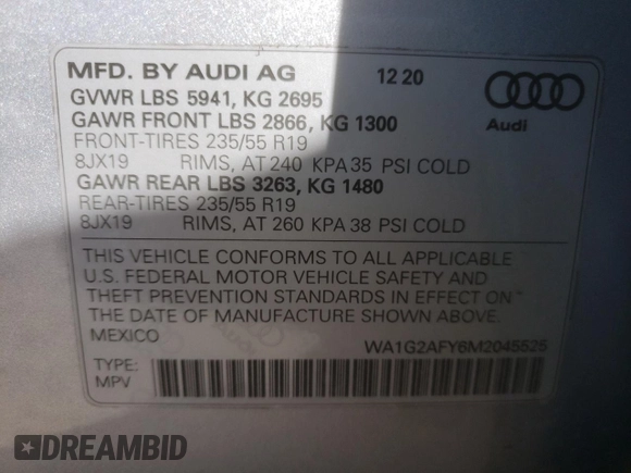 2021 Audi Q5 Premium z VIN WA1G2AFY6M2045525, wystawiony jako Copart lot #50245333 z przebiegiem 16 427 mil mil oraz . Historia ofert i sprzedaży dostępna na DreamBid. Obrazek 13.