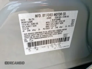 2024 Ford Maverick XL z VIN 3FTTW8A38RRB12173, wystawiony jako Copart lot #59862245 z przebiegiem 16 665 mil mil oraz Szkoda całkowita • Salvage title. Historia ofert i sprzedaży dostępna na DreamBid. Obrazek 12.