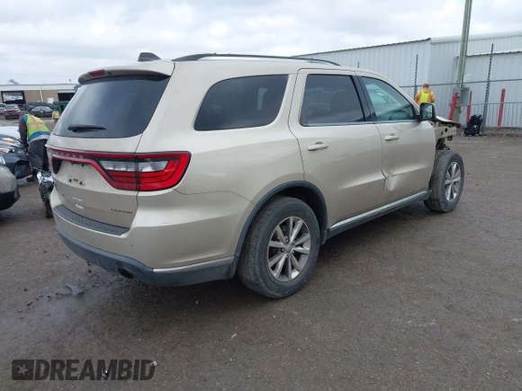 2015 Dodge Durango Limited with VIN 1C4RDHDG4FC907200, listed as a IAAI auction lot 41454294 with 268,848 mi miles and . Bid and sale history available at carsss.com. Image 4.