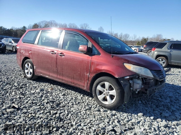 2012 Toyota Sienna with VIN 5TDKA3DC8CS016489, listed as a Copart auction lot 46416595 with 136,037 mi miles and Salvage Title. Bid and sale history available at DreamBid. Image 4.