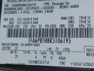 2019 Ford Mustang EcoBoost with VIN 1FA6P8TH8K5106195, listed as a IAAI auction lot 41688821 with 64,306 mi miles and . Bid and sale history available at carsss.com. Image 9.