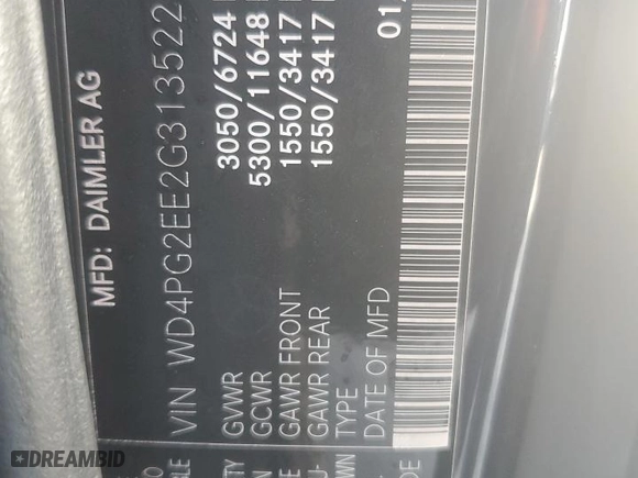 2016 Mercedes-Benz Metris Passenger Van with VIN WD4PG2EE2G3135229, listed as a Copart auction lot 83624274 with 0 mi miles and Salvage Title. Bid and sale history available at carsss.com. Image 13.