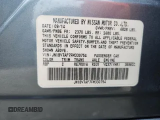 2015 Infiniti Q50 Sport with VIN JN1BV7AP7FM330754, listed as a Copart auction lot 63930365 with 145,952 mi miles and Non repairable. Bid and sale history available at DreamBid. Image 12.
