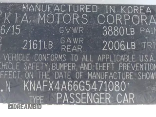 2016 Kia Forte LX with VIN KNAFX4A66G5471080, listed as a IAAI auction lot 41812751 with 57,686 mi miles. Bid and sale history available at carsss.com. Image 9.