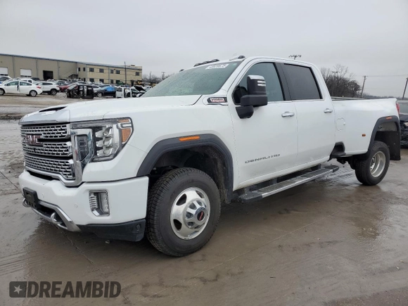 2020 GMC Sierra 3500HD Denali z VIN 1GT49WEY8LF260995, wystawiony jako Copart lot #43820675 z przebiegiem 100 106 mil mil oraz Szkoda całkowita • Salvage title. Historia ofert i sprzedaży dostępna na DreamBid. Obrazek 1.
