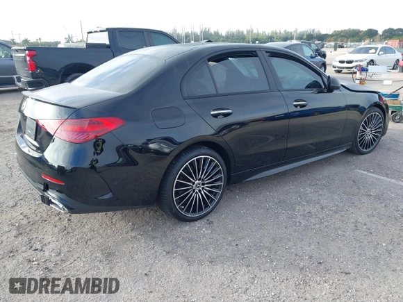 2024 Mercedes-Benz C 300 with VIN W1KAF4GB8RR174057, listed as a IAAI auction lot 41169566 with 9,340 mi miles and . Bid and sale history available at DreamBid. Image 4.