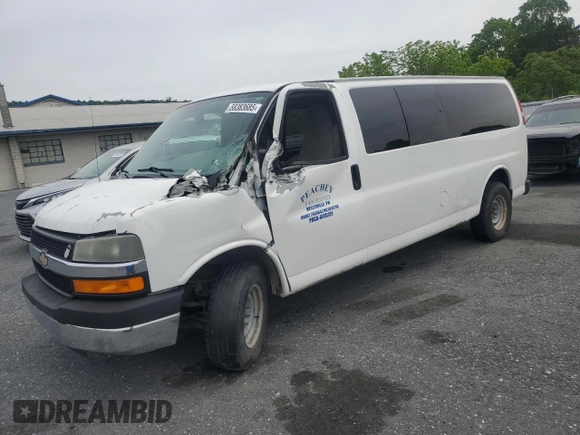 2012 Chevrolet Express Passenger 1LT with VIN 1GAZG1FG9C1143775, listed as a Copart auction lot 58383685 with Not provided miles and Salvage title. Bid and sale history available at DreamBid. Image 1.