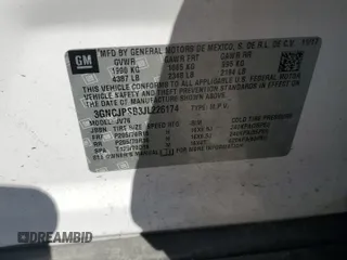 2018 Chevrolet Trax LT with VIN 3GNCJPSB3JL226174, listed as a Copart auction lot 48399145 with 184,416 mi miles and Salvage Title. Bid and sale history available at carsss.com. Image 13.