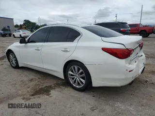 2014 Infiniti Q50 Premium with VIN JN1BV7AP4EM676758, listed as a Copart auction lot 58843275 with 138,404 mi miles and Salvage title. Bid and sale history available at DreamBid. Image 2.
