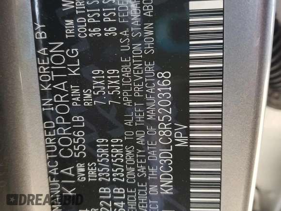 2024 Kia EV6 Wind z VIN KNDC3DLC8R5203168, wystawiony jako Copart lot #53138585 z przebiegiem 9 398 mil mil oraz Szkoda całkowita • Salvage title. Historia ofert i sprzedaży dostępna na DreamBid. Obrazek 16.