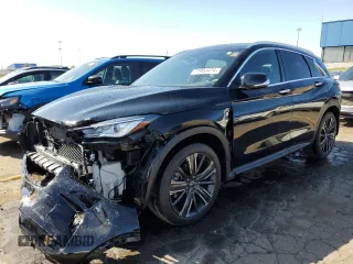 2022 Infiniti QX50 LUXE with VIN 3PCAJ5BB0NF113033, listed as a Copart auction lot 71953474 with 25,233 mi miles and Salvage Title. Bid and sale history available at carsss.com. Image 1.