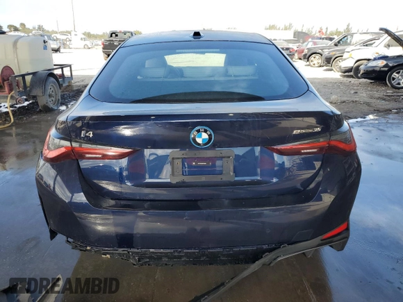 2024 BMW i4 eDrive35 with VIN WBY43AW05RFR93803, listed as a Copart auction lot 87611145 with 0 mi miles and Non Repairable. Bid and sale history available at carsss.com. Image 6.