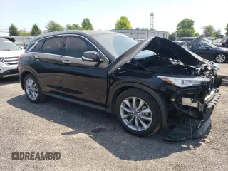 2021 Infiniti QX50 Luxe with VIN 3PCAJ5BB7MF108944, listed as a Copart auction lot 58955275 with 100,215 mi miles and Salvage title. Bid and sale history available at DreamBid. Image 4.