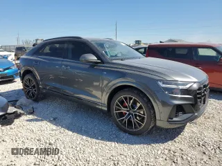 2020 Audi Q8 Premium Plus with VIN WA1EVAF13LD022210, listed as a Copart auction lot 48252815 with 50,034 mi miles and Salvage Title. Bid and sale history available at carsss.com. Image 4.