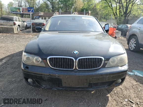 2008 BMW 7 Series 750Li with VIN WBAHN83588DT83469, listed as a Copart auction lot 53639225 with Not Provided miles and Salvage Title. Bid and sale history available at DreamBid. Image 5.